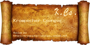 Krompecher Csongor névjegykártya